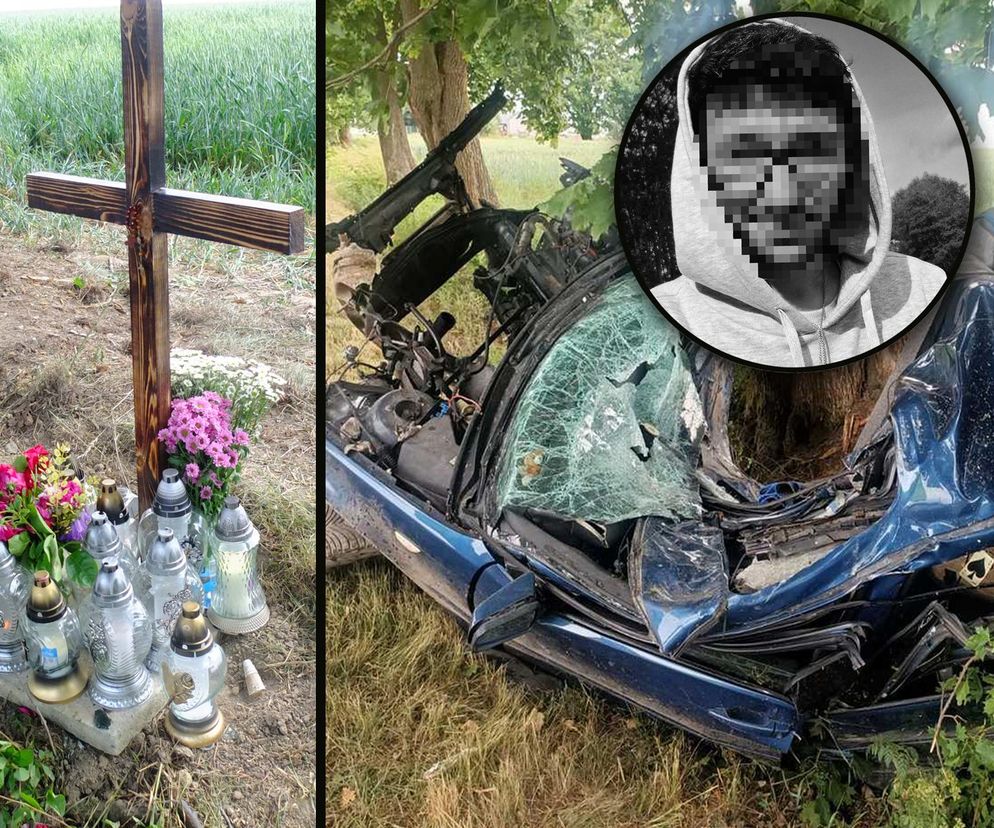 Z BMW wypadł silnik. Adrian zginął na miejscu. Auto roztrzaskało się na drzewie