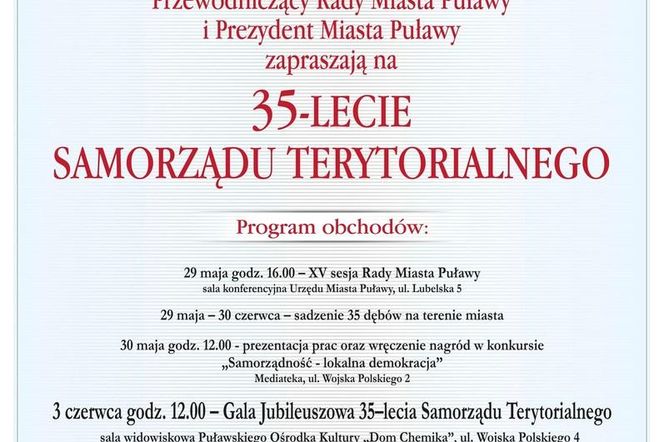Puławy będą świętować 35-lecie Samorządu Terytorialnego [AUDIO]