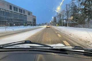 Śnieg na ulicach Nowego Sącz