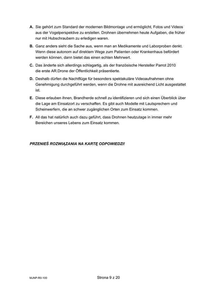 Matura 2025 niemiecki rozszerzony - arkusz CKE 13.05.2025 - Formuła 2023