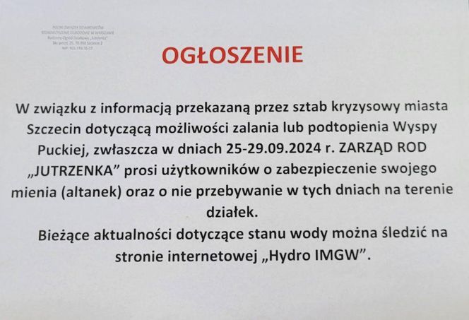 Zagrożenie powodziowe na Wyspie Puckiej