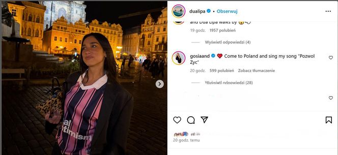Gosia Andrzejewicz rzuca wyzwanie Dui Lipie. Piosenkarka spełni jej prośbę? 