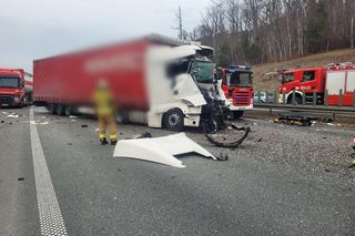 Wypadek na autostradzie A4 na wysokości Wysokiej