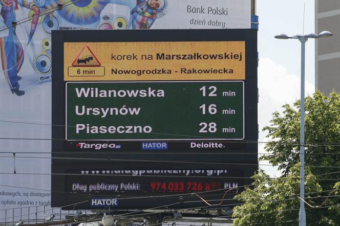 Licznik kosztów korków w Warszawie