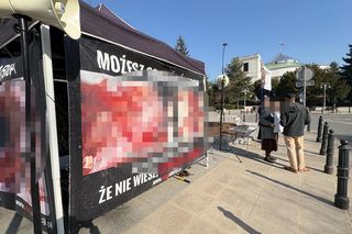 Dziennikarka „Super Expressu” oblana farbą i wyrzucona z pikiety antyaborcjonistów. „Wynocha z mojego zgromadzenia!”