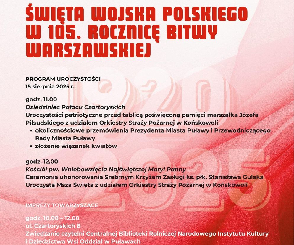 Święto Wojska Polskiego w Puławach - plakat 
