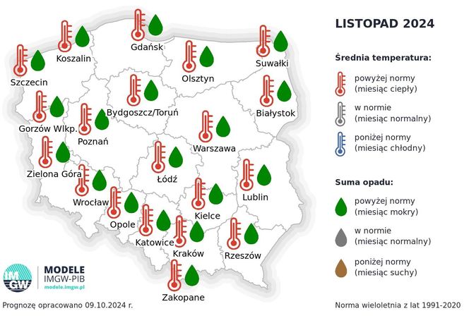 Pogoda długoterminowa IMGW na zimę 2024/2025