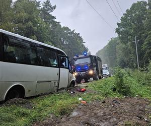 Wypadek autobusu. Poszkodowane dzieci i kierowca 