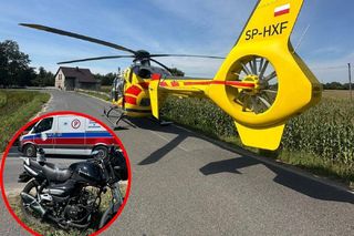 Wypadek w gminie Bojszowy. Motocyklista w szpitalu. Na miejscu lądował śmigłowiec LPR