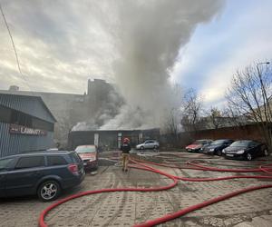 Pożar na ul. Dowborczyków w Łodzi