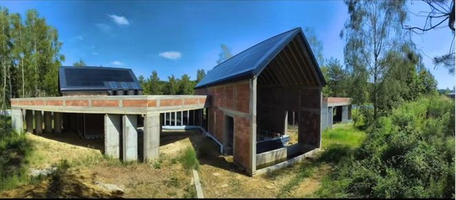 Michał Wiśniewski na budowie swojego domu