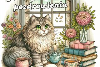 Kartki z kotami na dzień dobry