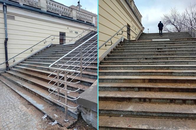 Niedowidząca kobieta utknęła na schodach, nikt nie zareagował. Oburzające, dokąd prowadzą