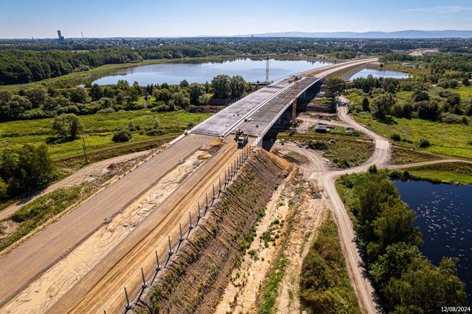 Plac budowy S1 Oświęcim - Dankowice w sierpniu 2024