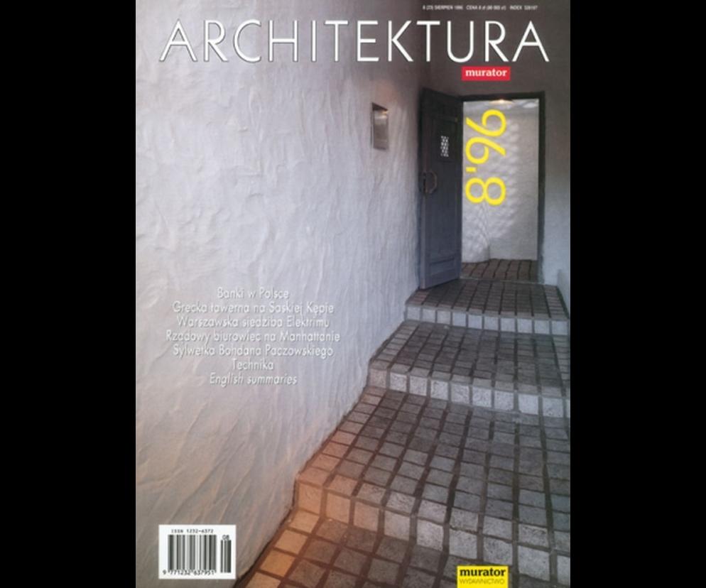 Okładka Miesięcznik Architektura 08/1996