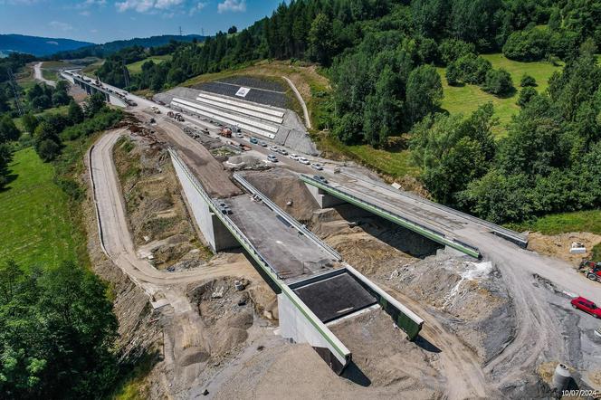 Obejście Węgierskiej Górki - postęp prac w lipcu 2024