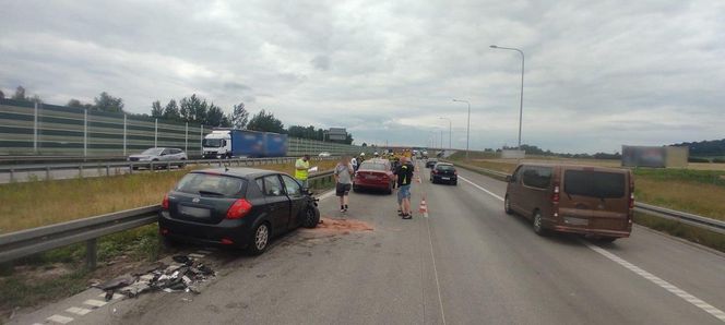 Zator na autostradzie A1 przed zjazdem na Woźniki