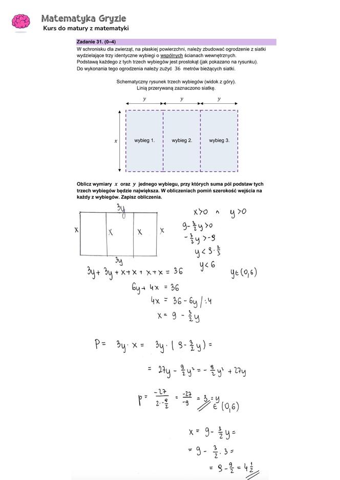 Matura z matematyki 2024 - ODPOWIEDŹ - ZADANIE 31