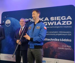 Sławosz Uznański-Wiśniewski odwiedził Politechnikę Łódzką