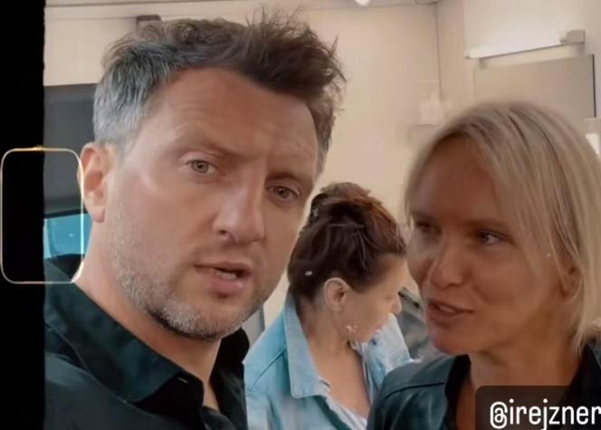 	M jak miłość nowy sezon na planie. Dorota (Iwona Rejzner), Bartek (Arkadiusz Smoleński)