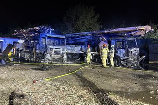 Nocny dramat pod Warszawą. Spłonęły dwie ciężarówki