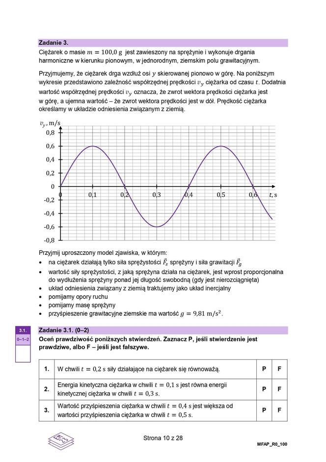 Matura 2024 fizyka rozszerzona formuła 2023 