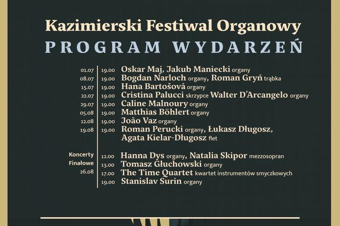  Kazimierski Festiwal Organowy - plakat wydarzenia