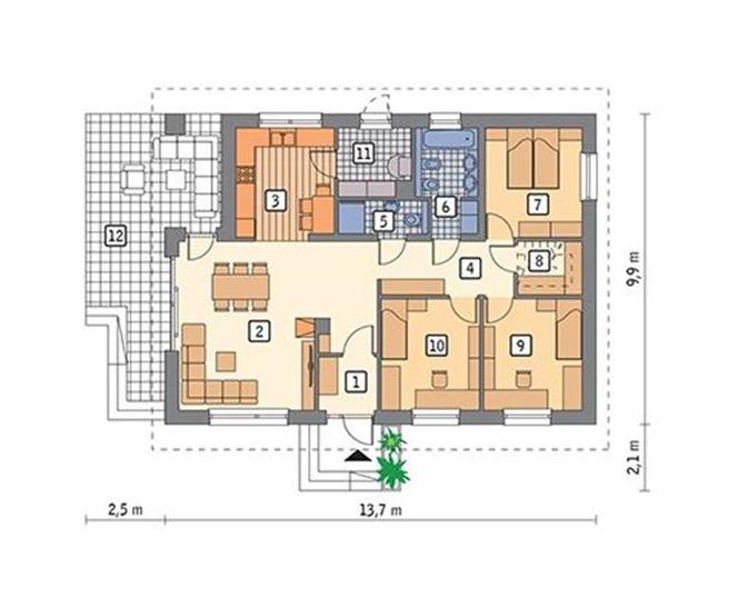 Projekt domu Polecany z katalogu Muratora - plan wariantu M256a