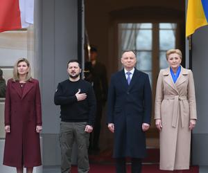 Zełenski z żoną w Pałacu Prezydenckim. Tak przywitał ich Duda