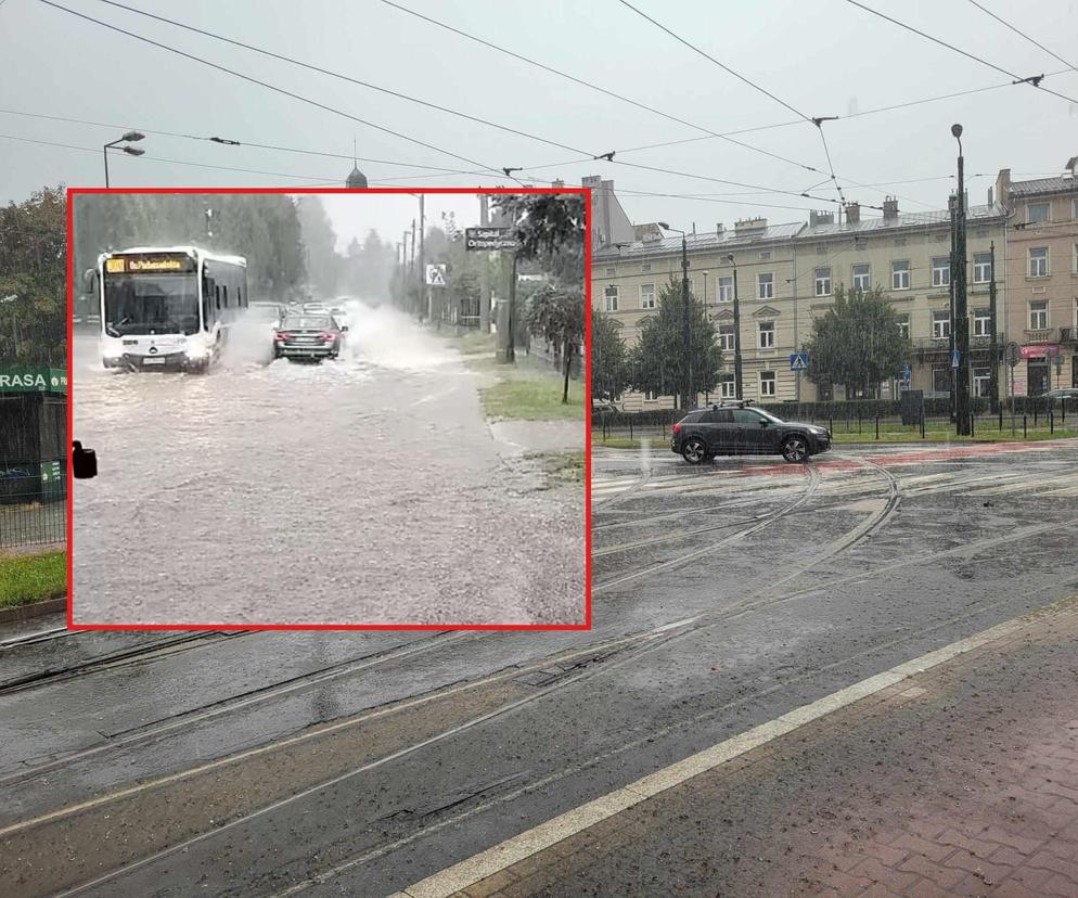 Zalane drogi w Krakowie i w Małopolsce. Trwa walka z ulewami [RELACJA]