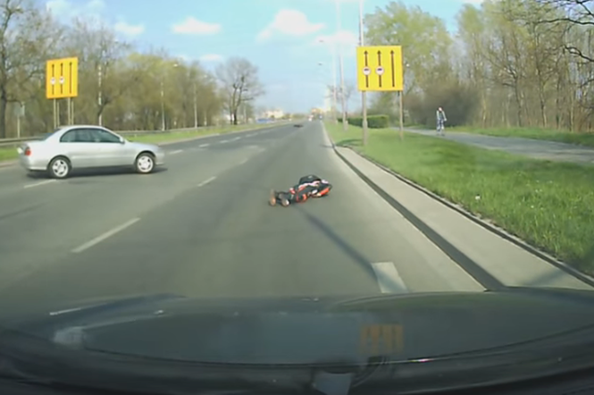 Motocyklista zderzył się z jeleniem