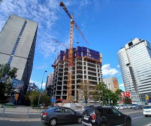 Wieżowiec Upper One w Warszawie w budowie