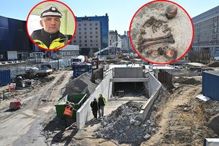 Ludzkie szczątki, elementy mundurów i niewybuchy na budowie parkingu pod placem Powstańców Warszawy