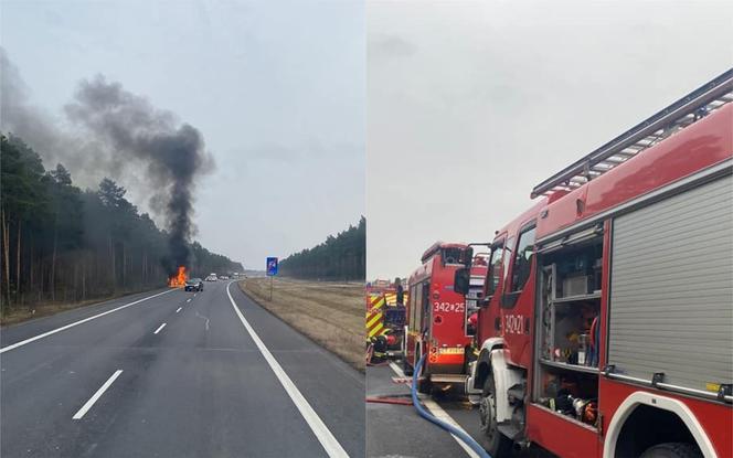 Pożar na obwodnicy w Toruniu. Płonęło auto