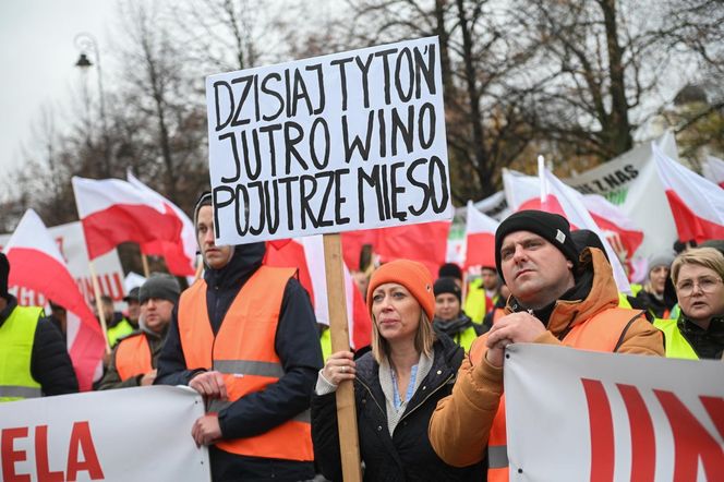 Protest plantatorów tytoniu w Warszawie (3.11.2025)