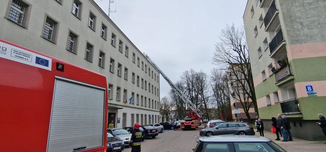 Pożar w komendzie policji w Koszalinie