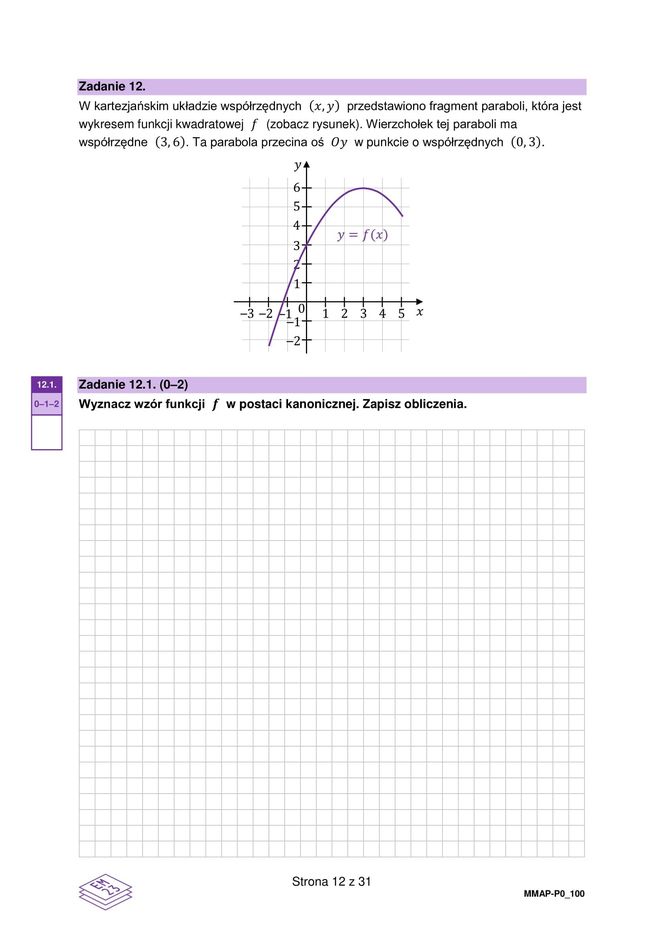 Arkusz maturalny - matura z matematyki 2025