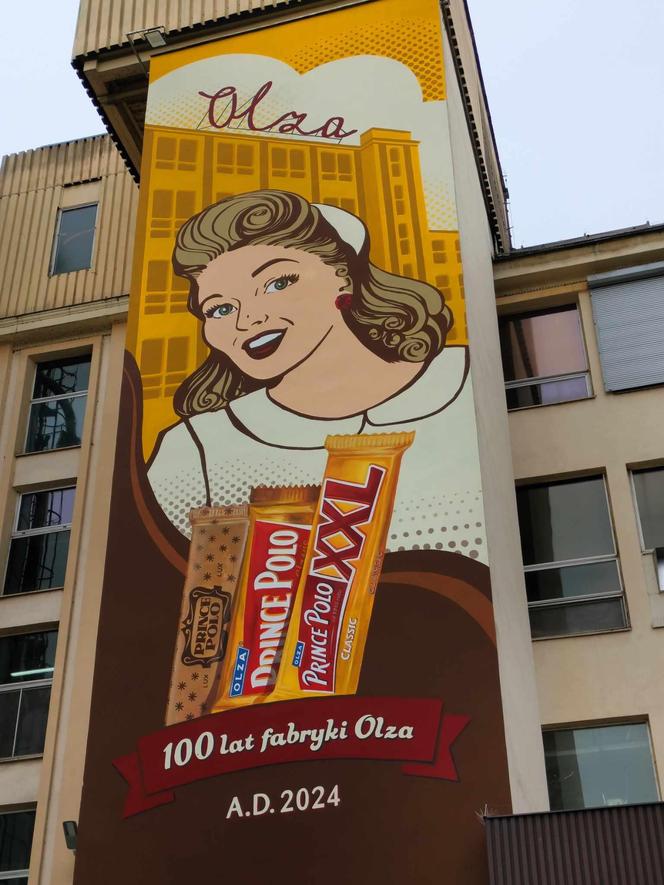 Nowy mural w Cieszynie. Na pamiątkę 100-lecia powstania fabryki produkującej kultowe wafle