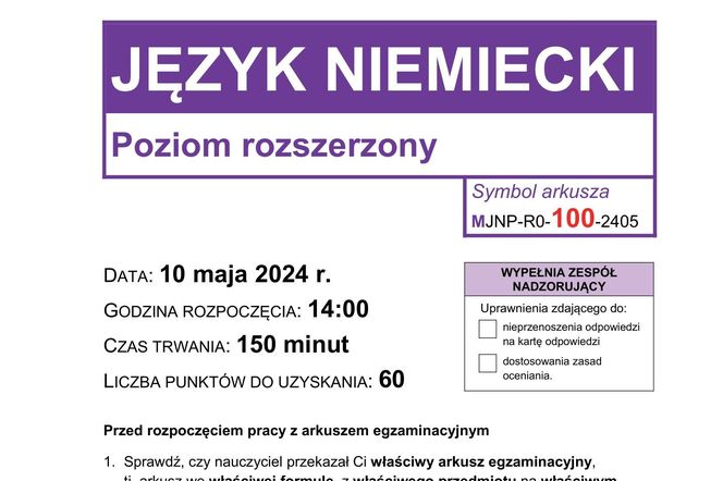 Matura 2024: język niemiecki poziom rozszerzony ARKUSZ CKE [NOWA FORMUŁA 2023]