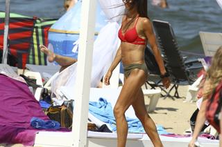 Marta Kaczyńska z rodziną na plaży 