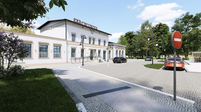 Oława - przystanek kolejowy już działa i dworzec w remoncie (wizualizacje)