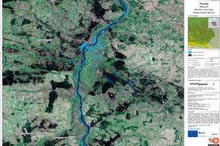 Zdjęcie satelitarne powodzi w Wilkowie