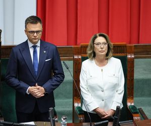 Szymon Hołownia i Małgorzata Kidawa-Błońska w Sejmie