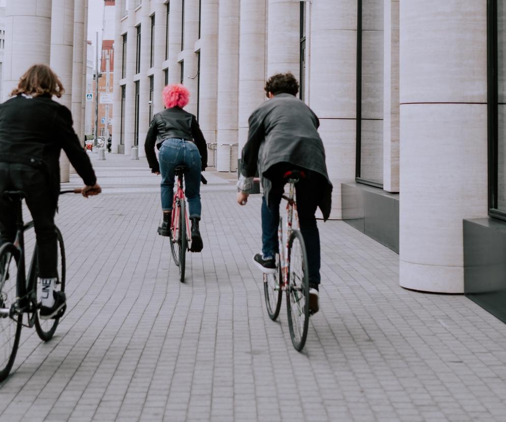 rowerzyści w mieście 
