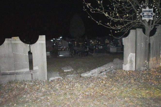 Pijany 17-latek rozbił mustanga na cmentarzu. Szokujące weekendowe incydenty w Zawierciu