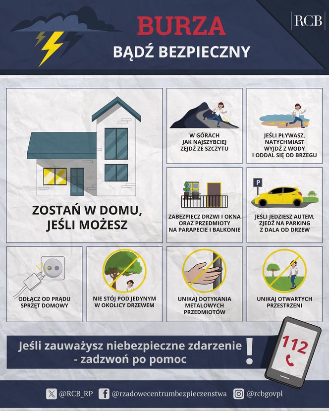 Burza w Polsce - poradnik RCB