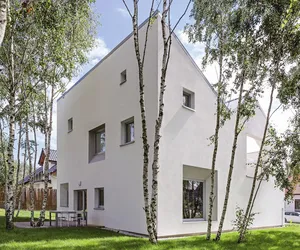 Ten nietypowy dom w Poznaniu powstał wśród 70 brzóz. Rządzi tu geometria!