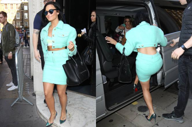 Demi Lovato w miętowej garsonce