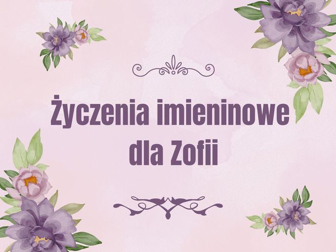 Kartka z życzeniami na imieniny Zosi