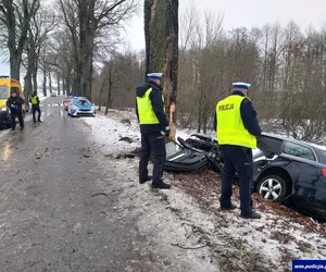 Koszmarny wypadek pod Węgorzewem. 25-latka wjechała w drzewo